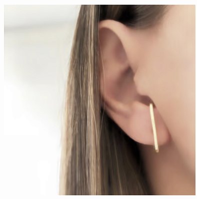 Brinco earhook ouro 18k