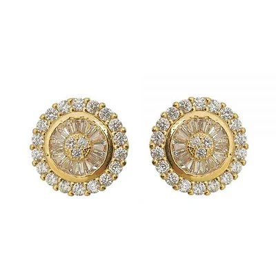 Brinco redondo em Zirconia estilo pizza