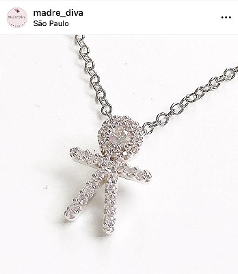 Colar pingente menino Zirconia