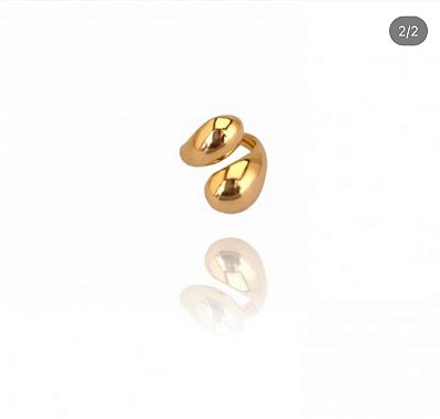 Anel gota regulável banho ouro