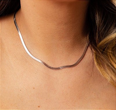 Colar laminada fita espinha de peixe