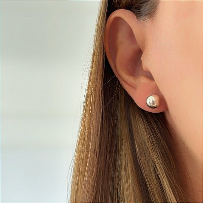 Brinco bolinha banho de prata