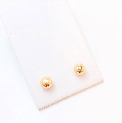 Brinco bolinha esfera banhado ouro semijoia