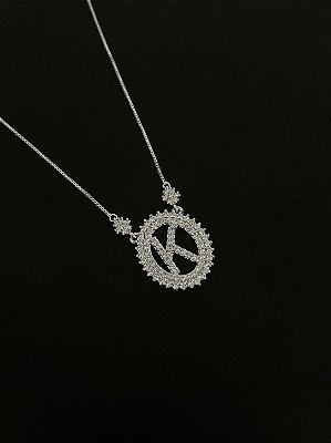 Colar Inicial K Ródio Branco Feminino