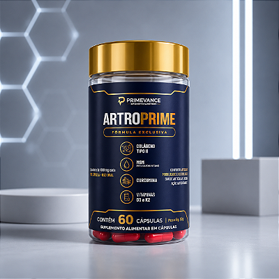 ArtroPrime com Colágeno Tipo II, MSM, Cúrcuma, Vitaminas D3 e K2 – 60 Cápsulas