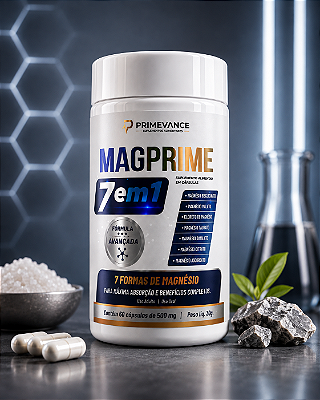 MagPrime 7 em 1 – Complexo com 7 Formas de Magnésio – 60 Cápsulas