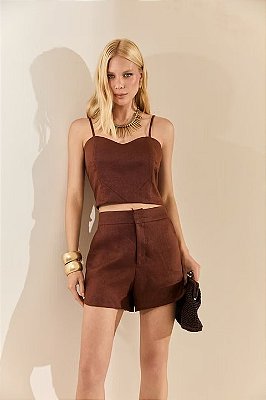 SHORTS LINHO BIA - COFFEE