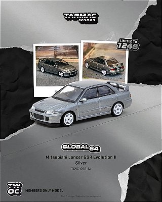 Tarmac Works - Mitsubishi Lancer Evo II GSR Silver TWOC Exclusive