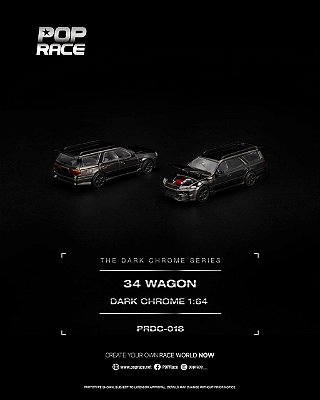 PRÉ VENDA - POP RACE - Nissan Skyline GTR R34 Wagon Black Chrome