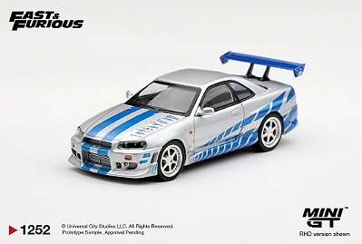 PRÉ VENDA - MINI GT - Nissan Skyline GTR R34 C-West - 2Fast 2Furious (1252)