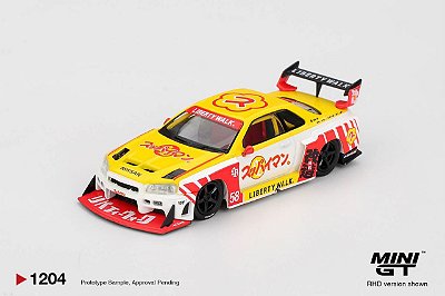 PRÉ VENDA - MINI GT - GTR ER34 LBWK Silhouette Suppaiman Okinawa (1204)