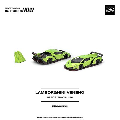 PRÉ VENDA - POP RACE - Lamborghini Veneno Verde Ithaca