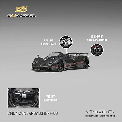 PRÉ VENDA - CM MODEL - Pagani Zonda F Roadster Montecarlo Grey