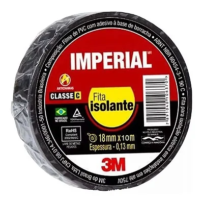FITA ISOLANTE 3M IMPERIAL 10mx18mm PRETA