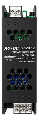 FONTE CHAVEADA SLIM 12V 10A CAPA PRETA
