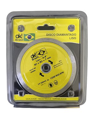 DISCO DIAMANTADO LISO OK BRASIL P/ ACABAMENTO