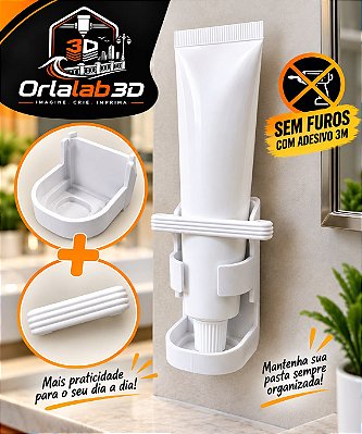 Kit Porta Pasta de Dente + Espremedor de Tubo – Impressão 3D