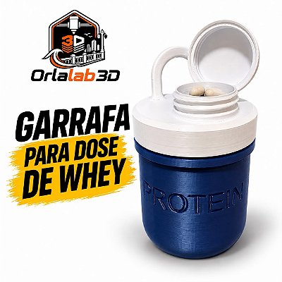 Garrafa para Dose de Whey com Porta Cápsulas