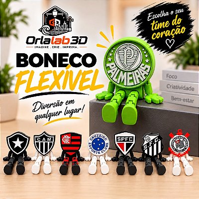 Boneco Flexível – Seu Time do Coração ⚽❤️