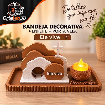 Bandeja Decorativa “Ele Vive”