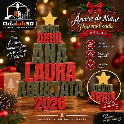 Árvore de Natal Personalizada – Família 🎄❤️