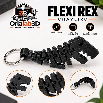 Chaveiro Flexi Rex – Dinossauro Articulado 🦖