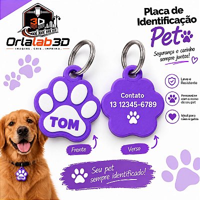 Placa de Identificação Pet Personalizada 🐾