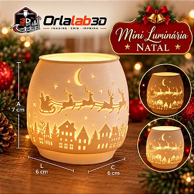 Mini Luminária de Natal com Vela LED 🎄✨