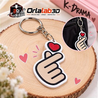 Chaveiro K-Drama – Coração Coreano 🫰❤️