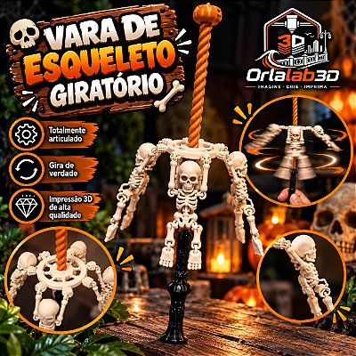 Vara de Esqueleto Giratório