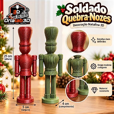 Soldado Quebra-Nozes – Decoração Natalina 3D