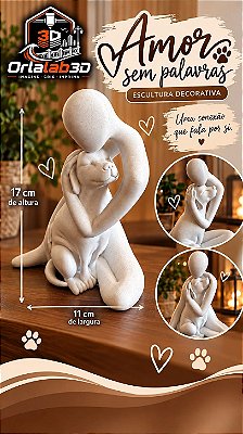 Escultura Decorativa Amor Sem Palavras 🐾❤️