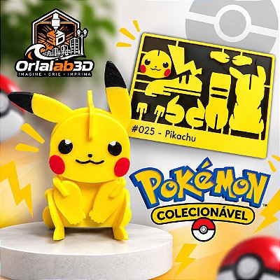 Pokémon Colecionável 3D – Pikachu ⚡💛