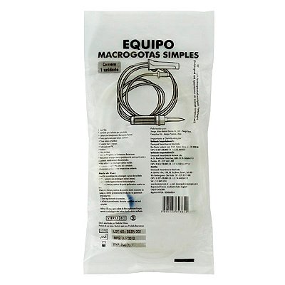 Equipo de Infusão Macrogotas Soro