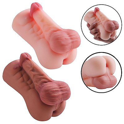 Masturbador Formato de Corpo e Ânus Masculino - 15,5 x 8,5 cm