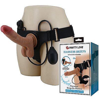 Cinta com Pênis Spray de água / com Vibro - 20.0x4.3 cm