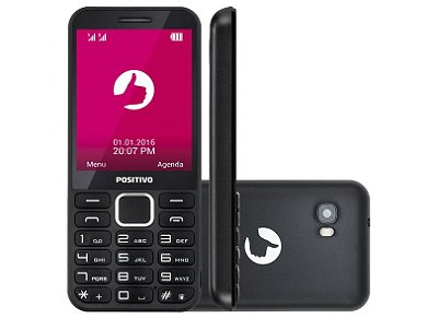Telefone Celular Positivo P28 Preto, Dual Chip, Tela 2.8", Bluetooth, Camera VGA com Flash, 32MB