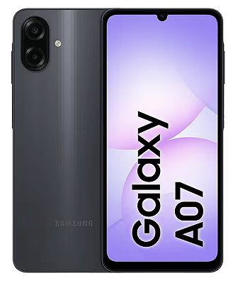 Smartphone Samsung Galaxy A07 256GB, 8GB, Câmera 50MP, Tela 6.7", Proteção IP54, Processador 6nm (Preto)