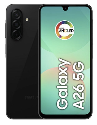 Samsung Celular Galaxy A26 5G 256GB, 8GB RAM, Câmera de 50MP, IP67, Tela Super AMOLED 6.7", NFC (Preto)