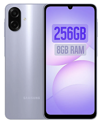 Smartphone Samsung Galaxy A07 256GB, 8GB, Câmera 50MP, Tela 6.7", Proteção IP54, Processador 6nm - Violeta