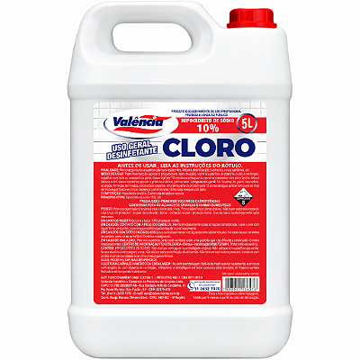 CLORO 10% A 12% 5L - VALÊNCIA