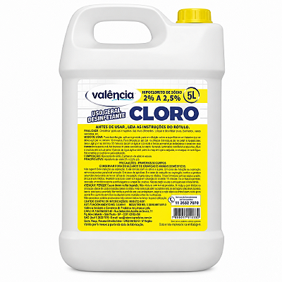 CLORO 2% A 2,5% 5L - VALÊNCIA