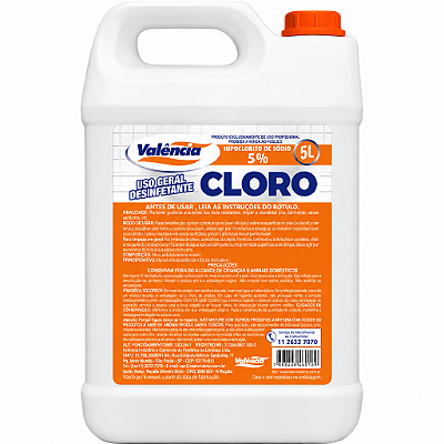 CLORO 5% 5L - VALÊNCIA