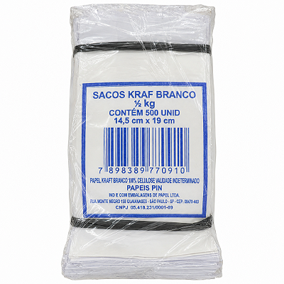 SACO KRAFT BR 1/2K 14,5X19 500UN PAPÉIS PIN