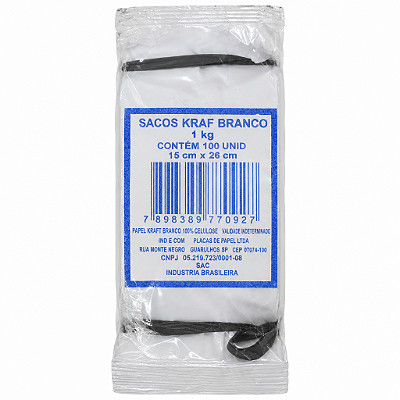 SACO KRAFT BR 1KG 15X26CM 500UN PAPÉIS PIN