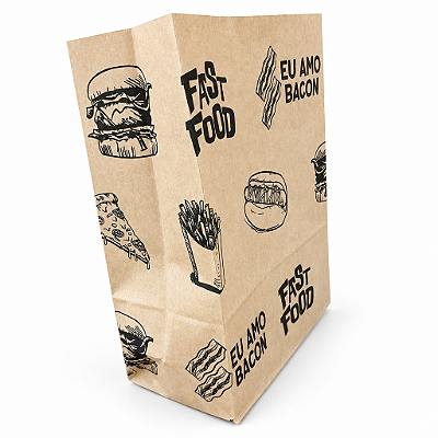 SACO KRAFT FAST FOOD M 20X34CM C 25 UN