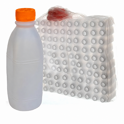 GARRAFA PLAS COM TAMPA LARANJA 1L 100UN - MALUGER