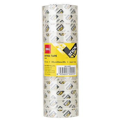 FITA ADESIV TRANSP 12MMX2743M PCT 12 RL DELI
