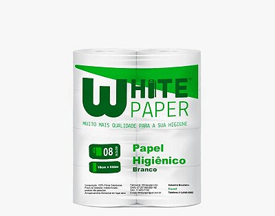 ROLO HIGIENICO BR 10CMX300M 8UN WHITE PAPER