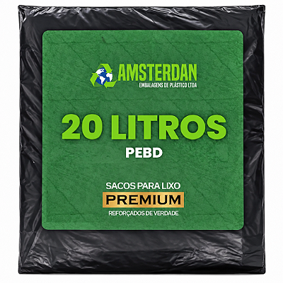 SACO LIXO REFOR PRETO 020 L 5KG-AMSTERDAN